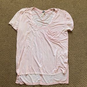 Free People Light Pink Short Sleeve Tee